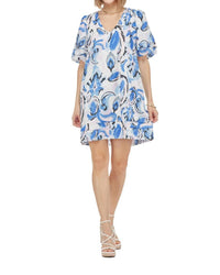 Joy Joy - Balloon Pleated Puff Sleeve Mini Dress