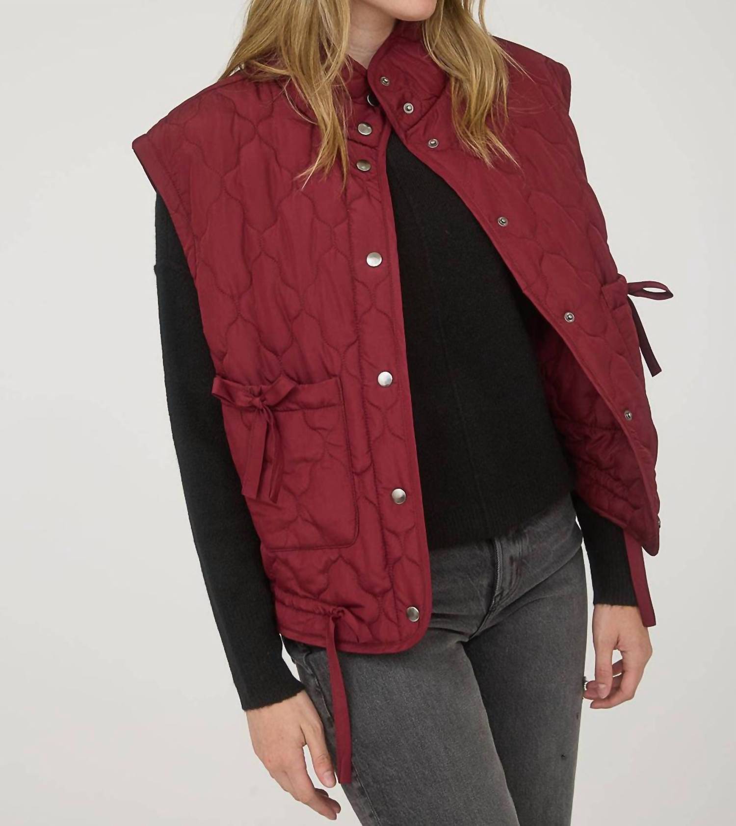 Blu Pepper - Quilted Puffer Vest With Snaps