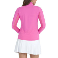 Ibkul - Zip Mock Neck Solid Top