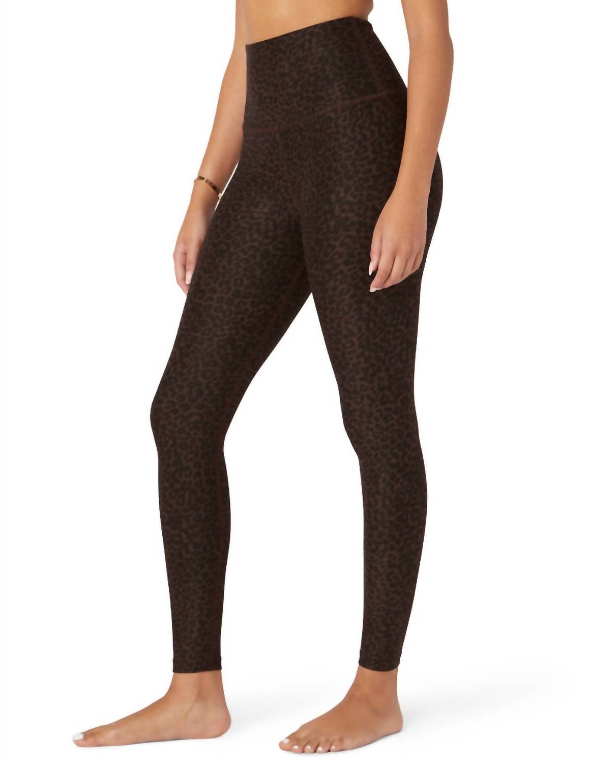 BEYOND YOGA Softmark Caught In The Midi High Waisted Legging in the midi high waisted legging in espresso leopard - women's pants - alternate view