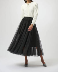 Joseph Ribkoff - Glittered Tulle Flared Skirt