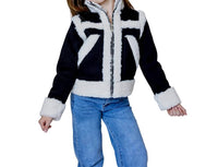 DESIGN HISTORY Suede Fleece Trimed Jacket in black - item