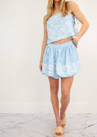Mable - Embroidered Mini Skirt Set
