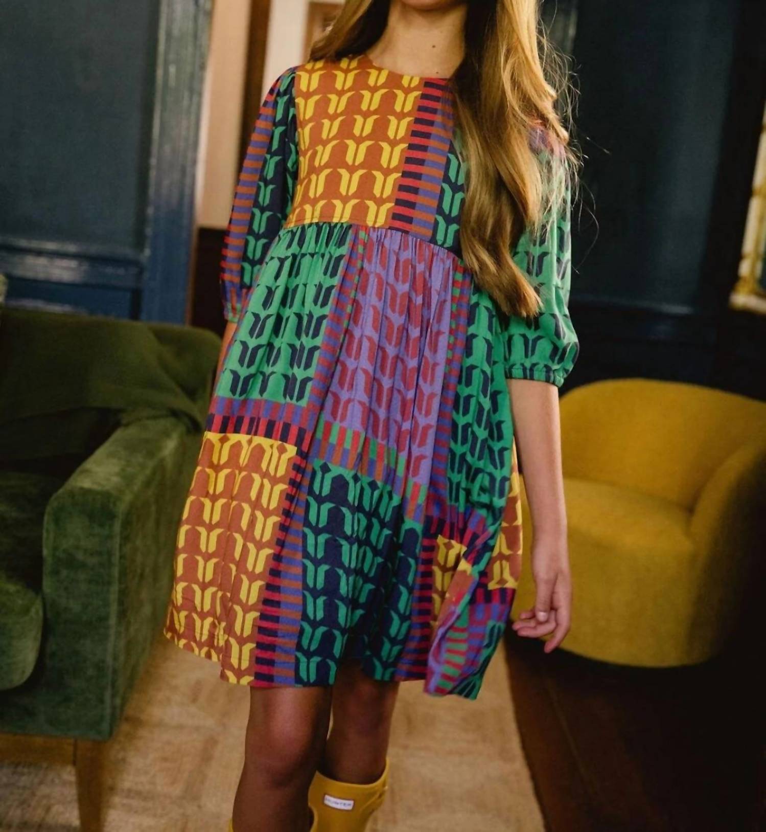 Briton Court - Girls Autumn Color Block Dress