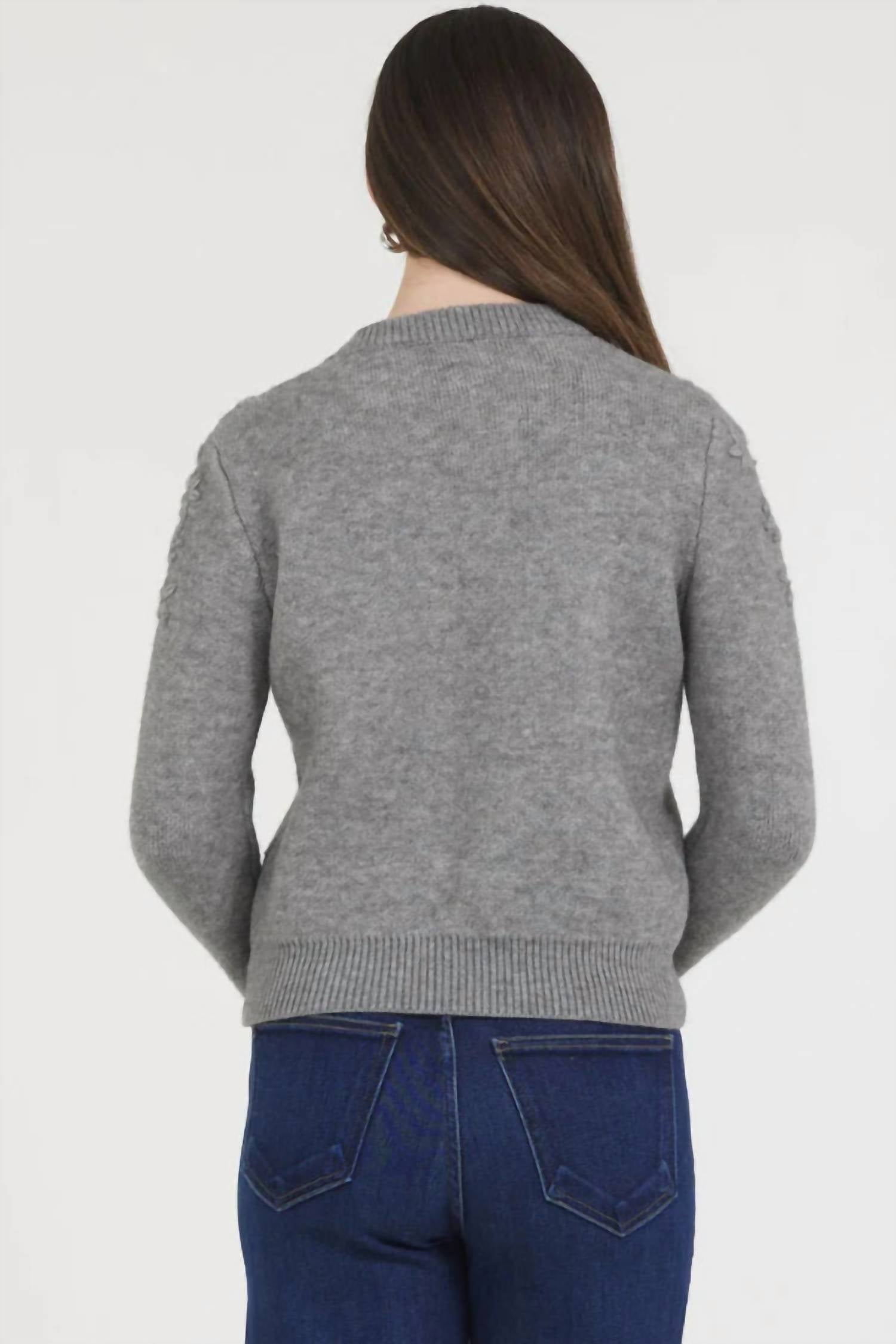 Stellah - Floral Stitched Pullover Sweater