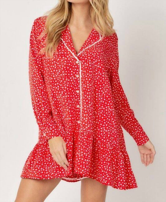 Davi & Dani - Heart Print Pajama Set