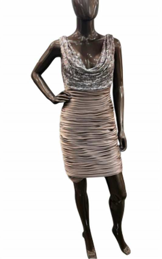 Terani Couture - Satin Ruched Cocktail Dress