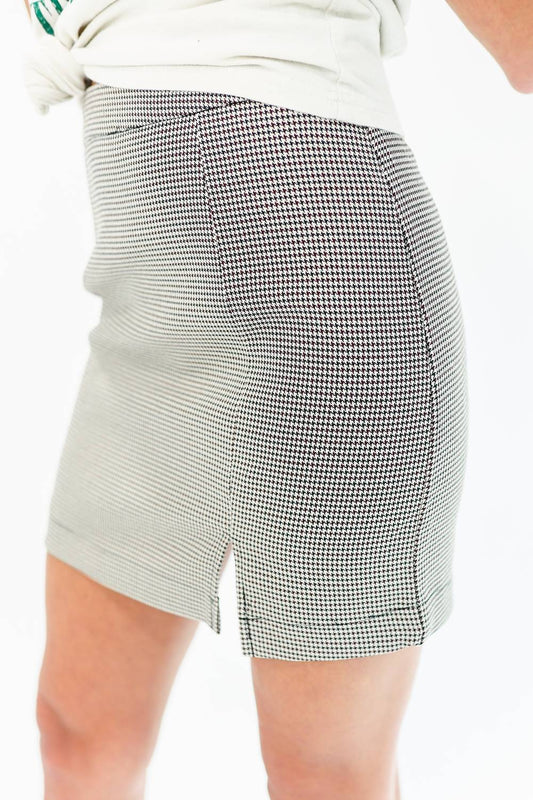 Entro - Timeless Vibes Houndstooth Skirt