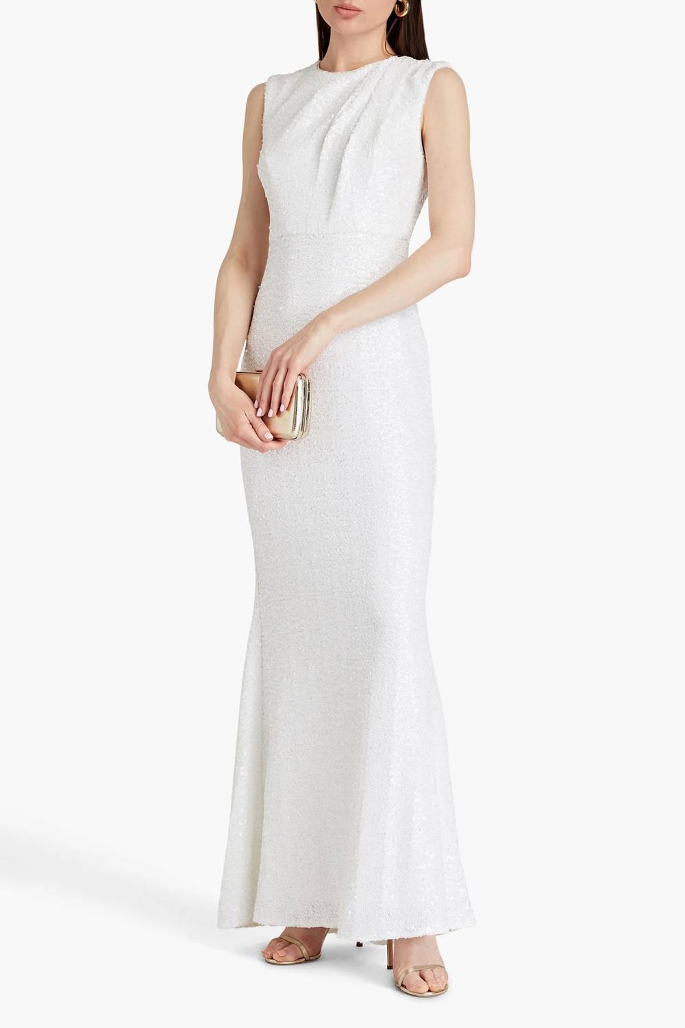 Badgley Mischka - Sequined Mesh Gown