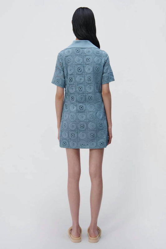 Jonathan Simkhai - Gabrielle Crochet Coverup Shirt Dress