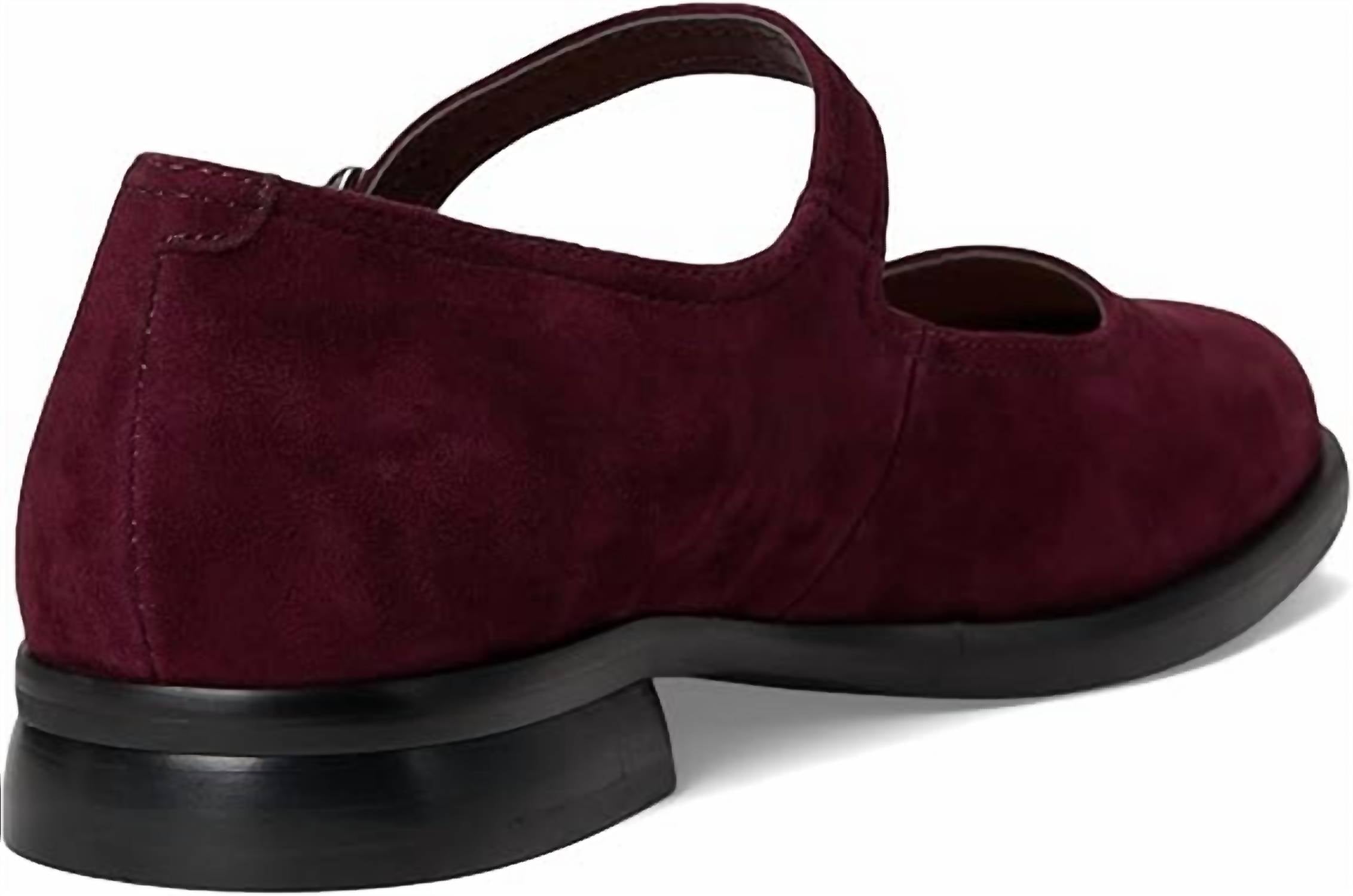 STEVE MADDEN Women's Delancey Flat in burgundy - women's flats - detail view