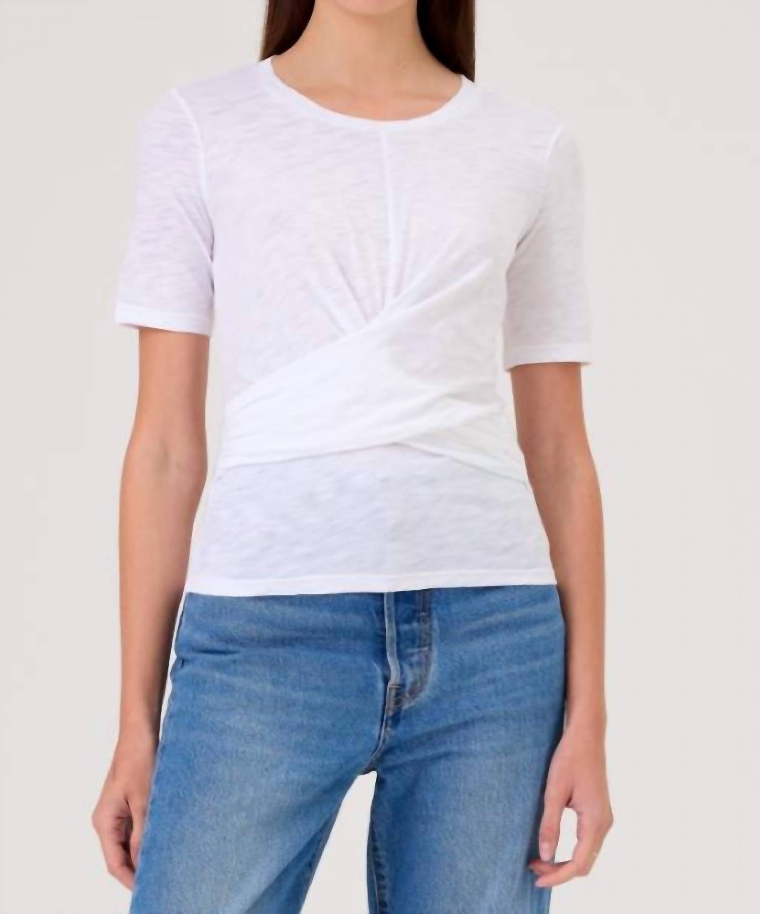 Goldie - Short Sleeve Tie Front Wrap Tee