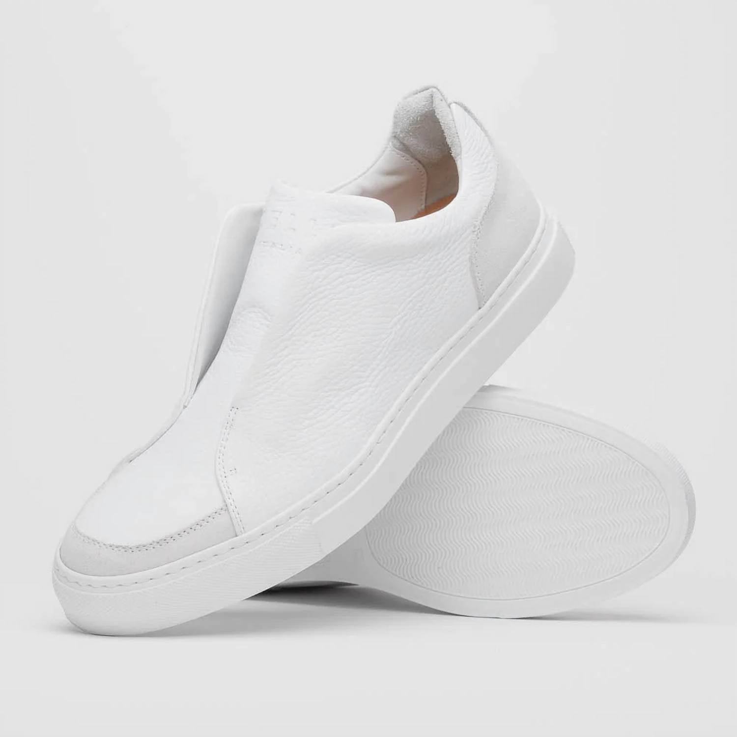 Zelli Italia - Men's Spettacolare Italian Pebble Grain Calfskin Slip On Sneaker