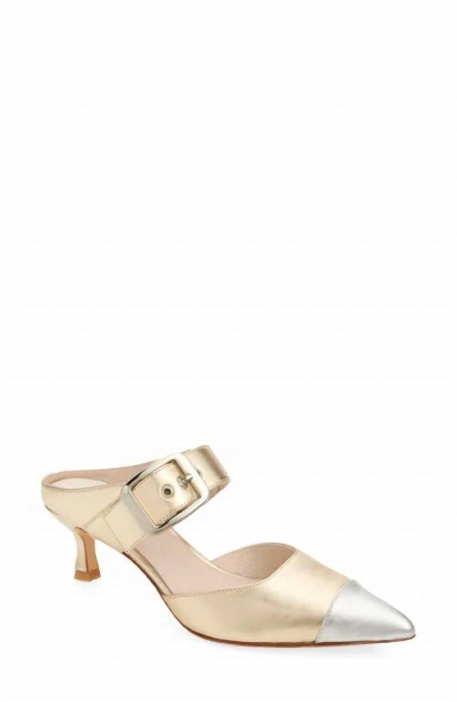 Koko + Palenki - Women's Paloma Pointed Cap Toe Kitten Heel Mule