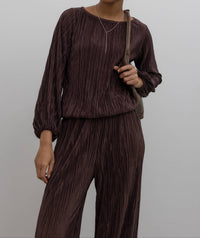 Collective - Plisse Round Neck Top