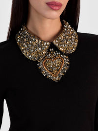 alice + olivia Porla Collared Sweater in black - women's sweater - view 5