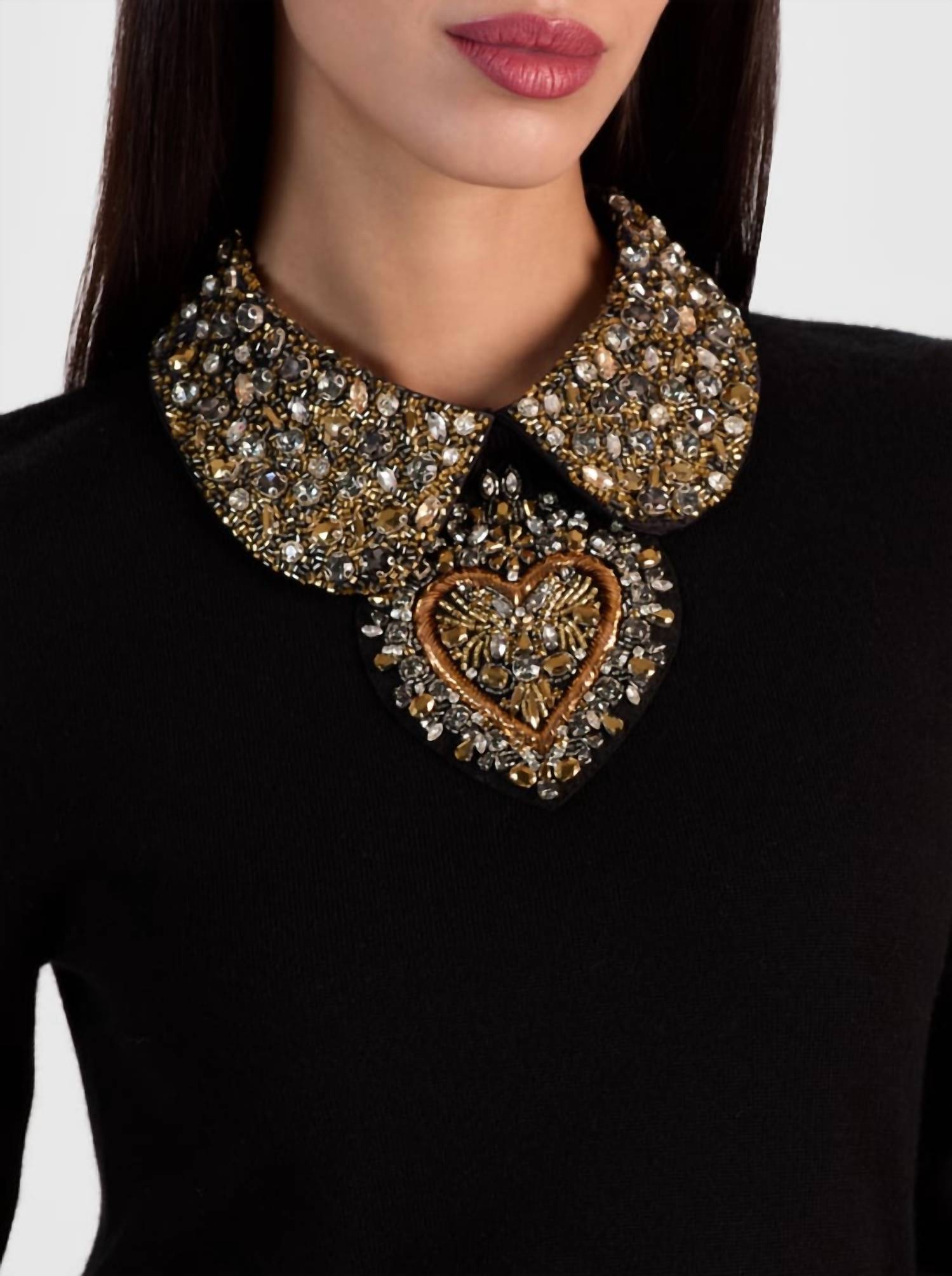 alice + olivia Porla Collared Sweater in black - women's sweater - view 5
