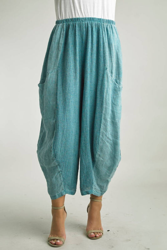 Tempo Paris - Barrel Leg Linen Pants