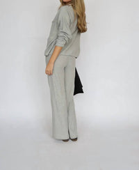 ELAN Drawstring Light Pant in grey - women's pants - detail view