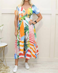 Dolcezza - Pots On The Stairs Crinkle Dress