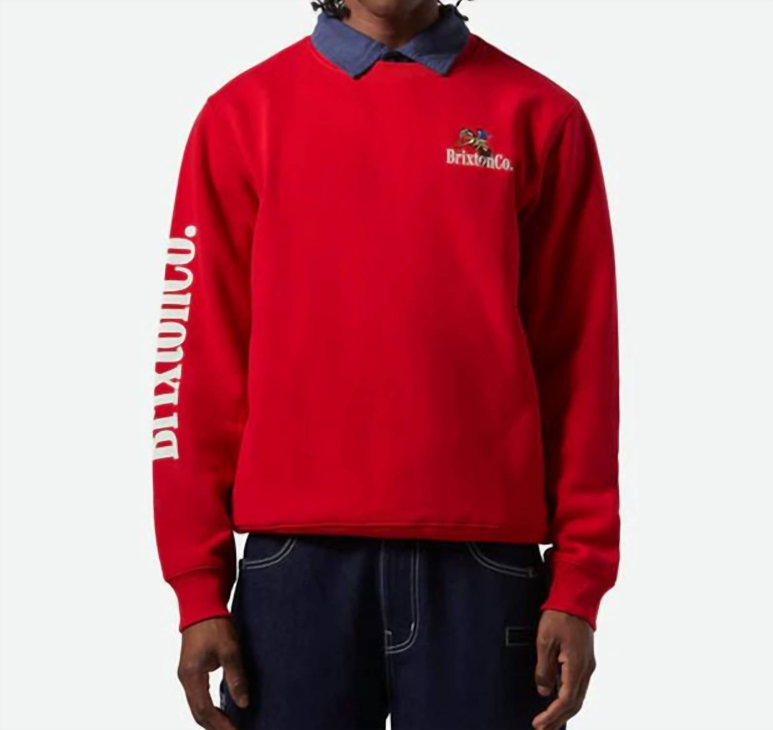 Brixton INWOOD CREWNECK SWEATSHIRT in red - men's shirt