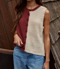 By Together - Amara Sleeveless Sweater Vest Top