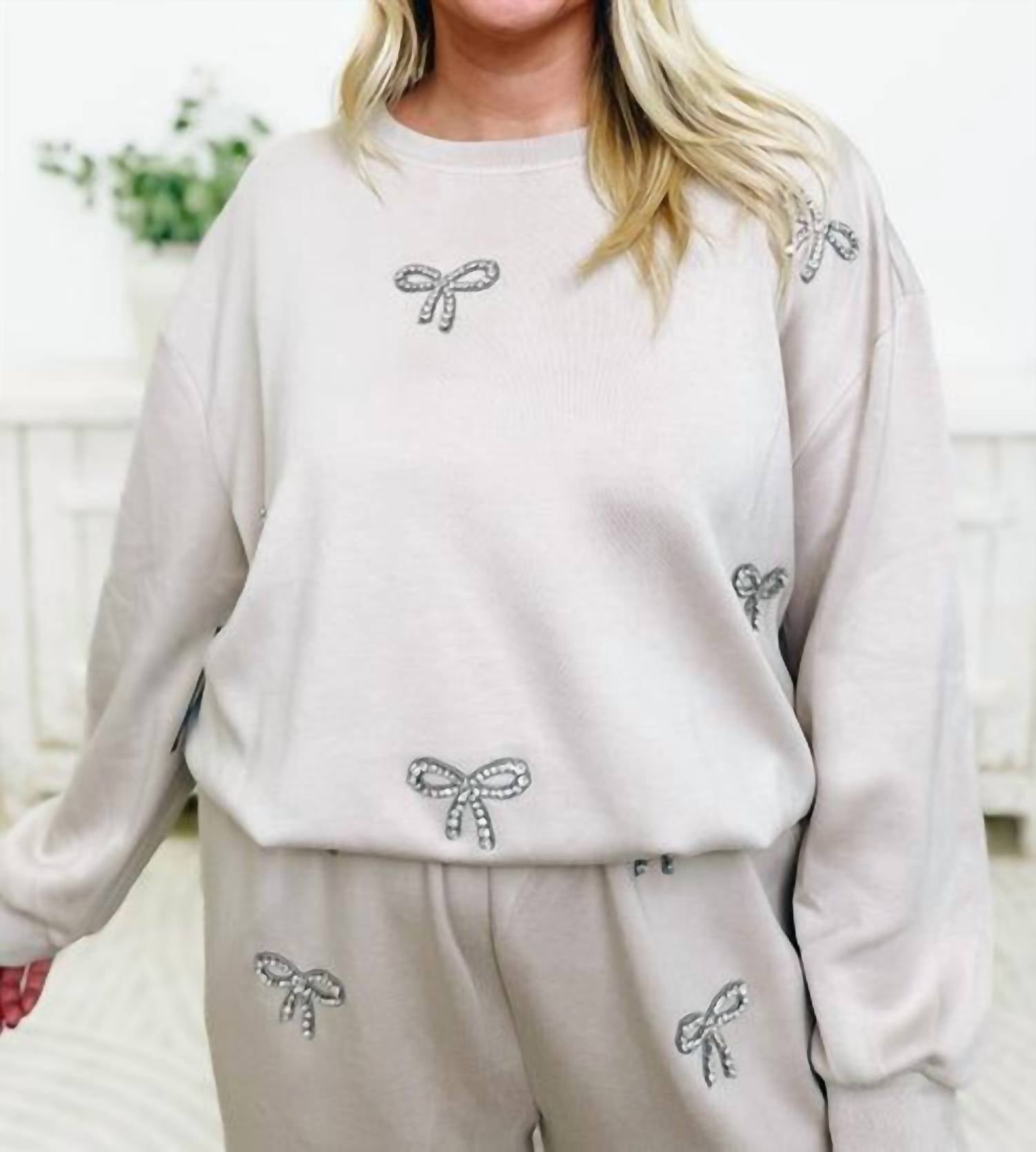 Davi & Dani - Rhinestone Embroidered Knit Set