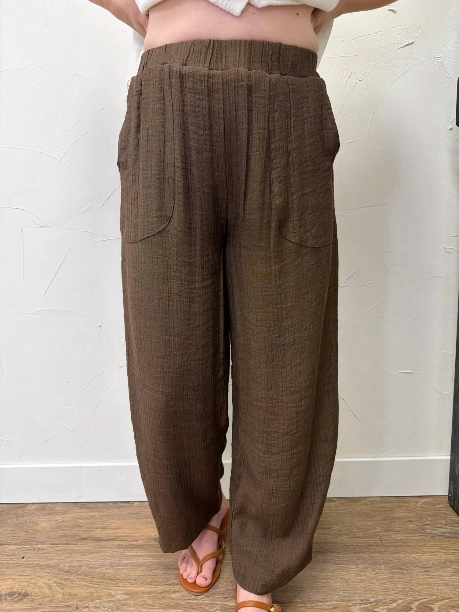 Blu Pepper - Textured High Elastic Waist Lounge Pants