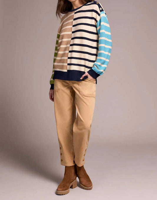 Tribal - Stripe Lightweight Crewneck Sweater