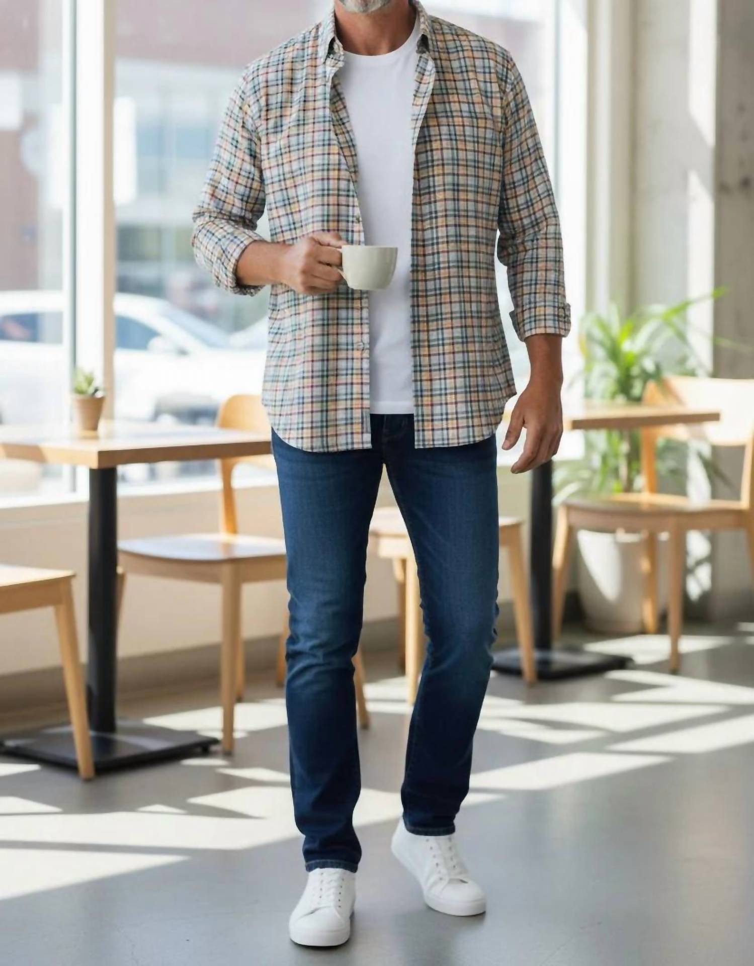 Scott Barber - Canclini Compact Twill Plaid Button-Down
