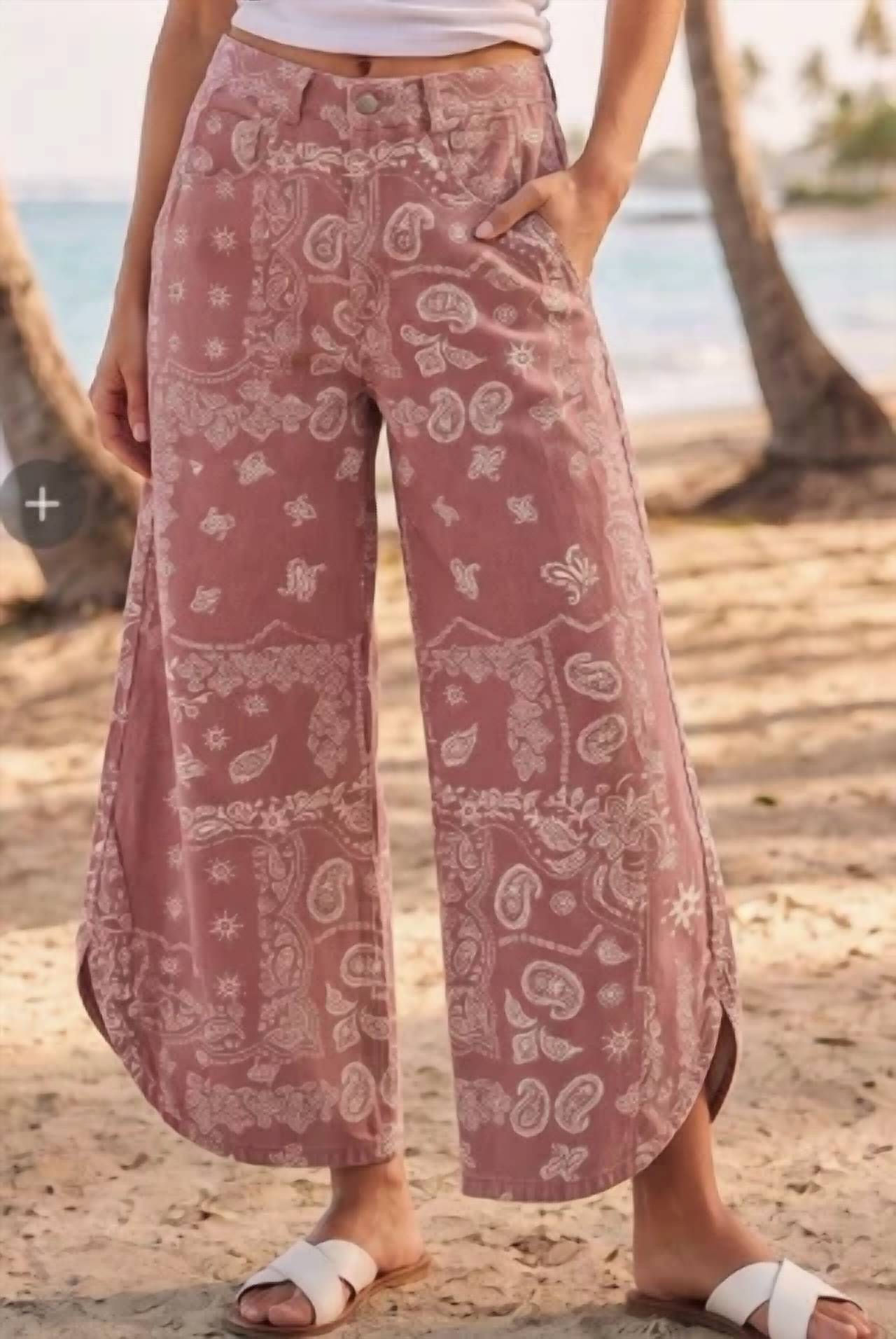Lovlov - Tulip Wide Leg Relaxed Fit Washed Denim Pants
