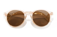 Sunski Women's Mini Dipsea Round Sunglasses in champagne brown - women's accessory - detail view