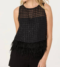 Astr - Etheos Feather Trim Top
