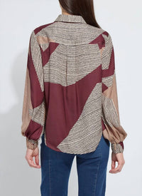 Lysse Anish Elastic Cuff Shirt Blouse in robust - women's shirt - detail view