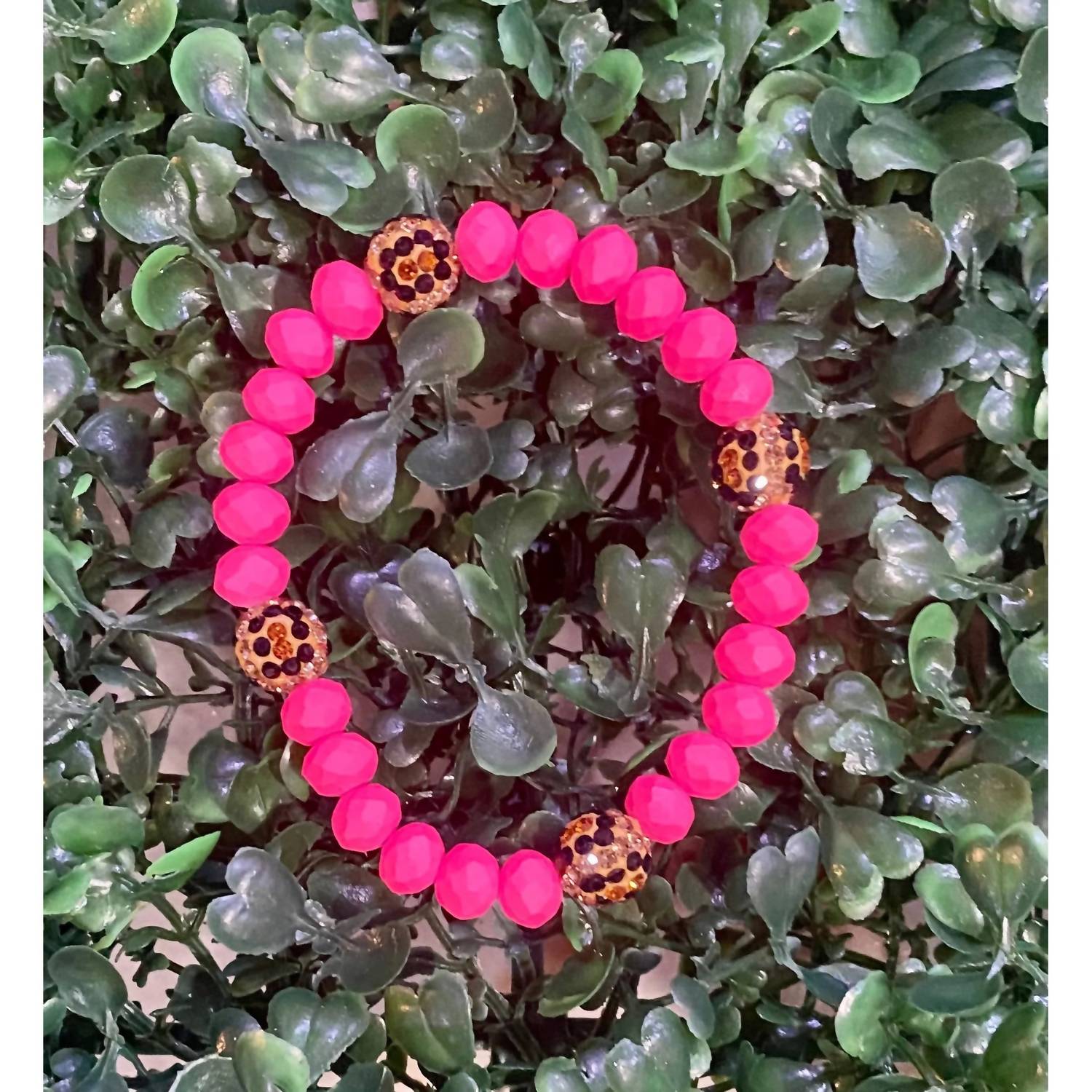Sparkly South Wholesale - Women's Leopard Crystal Bead Bracelet