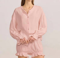 Belle D'Amour - Cotton Gauze Button Down Shirt