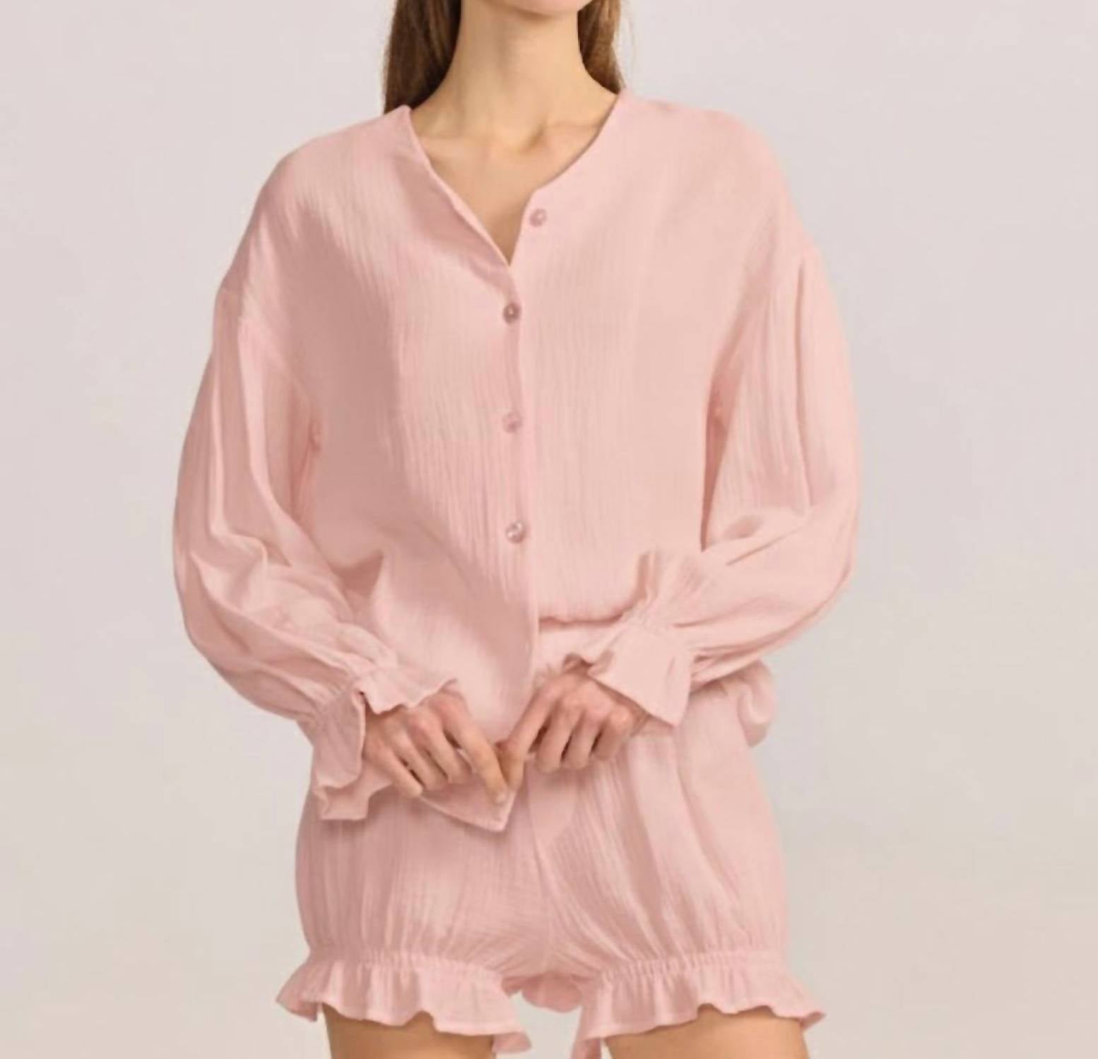 Belle D'Amour - Cotton Gauze Button Down Shirt