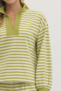 Entro - Stripe Lounge Pullover Top