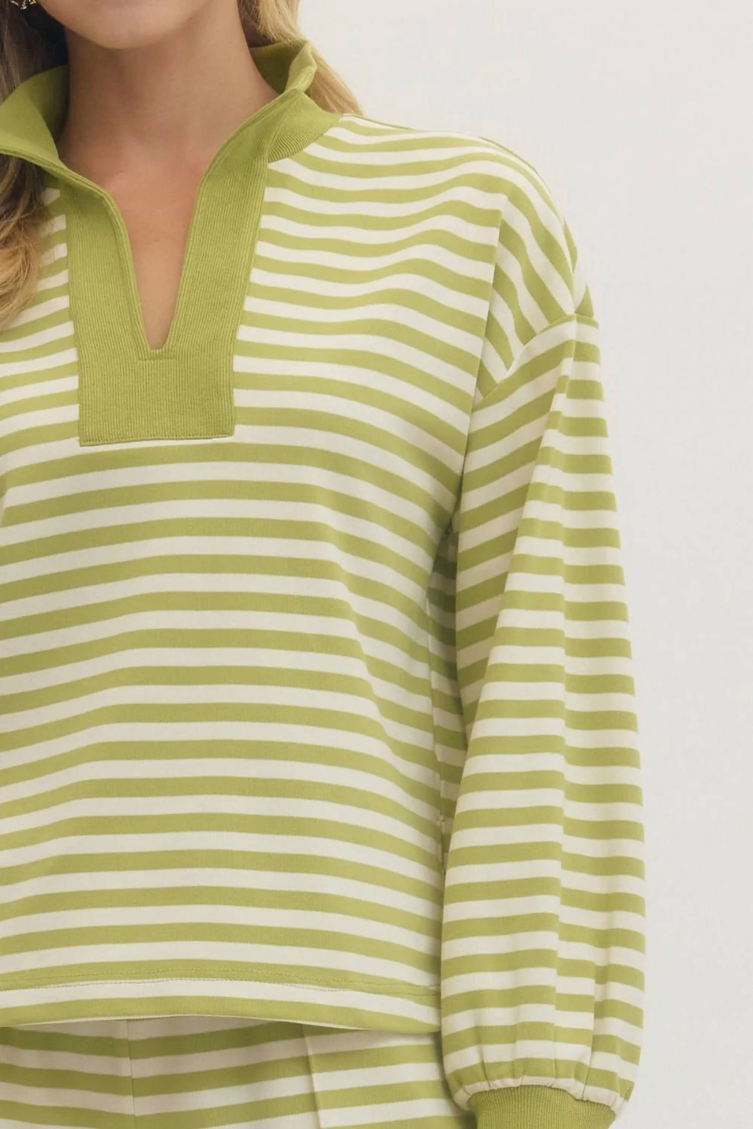 Entro - Stripe Lounge Pullover Top