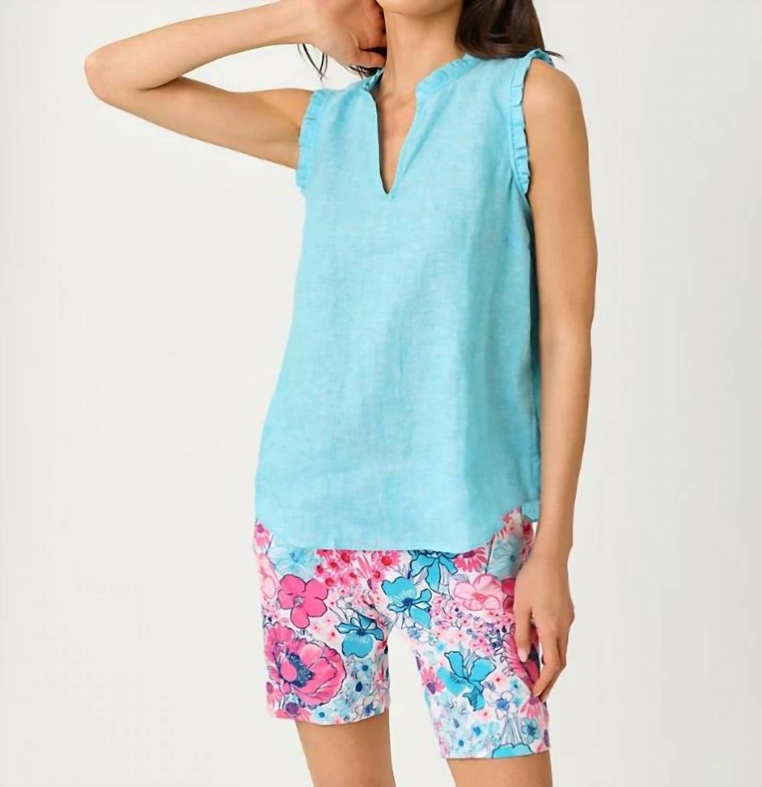 Lilly Pulitzer - KAVALLA SLEEVELESS RUFFLE TOP