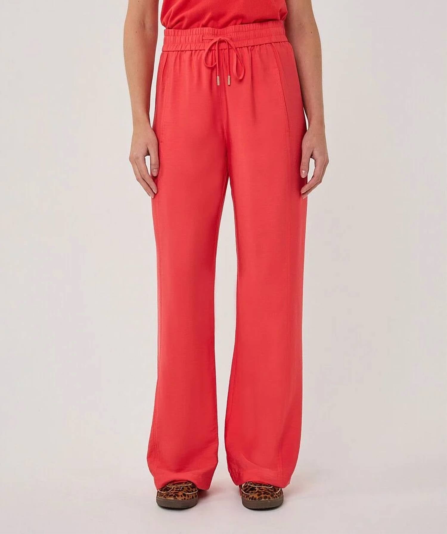Esqualo - Wide Elastic Waist Slub Trousers