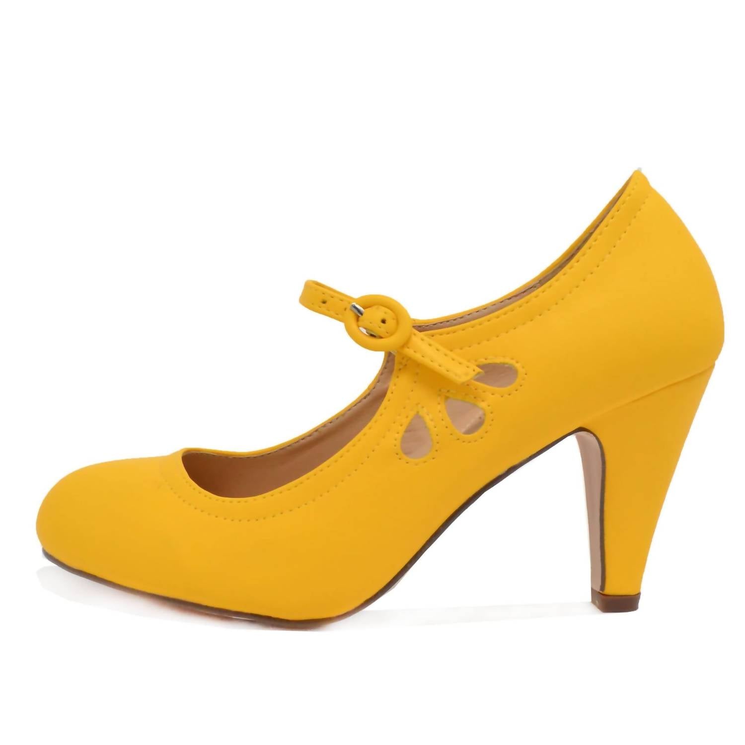 Chase + Chloe - Women's Kimmy-21 Round Toe Pierced Mid Heels