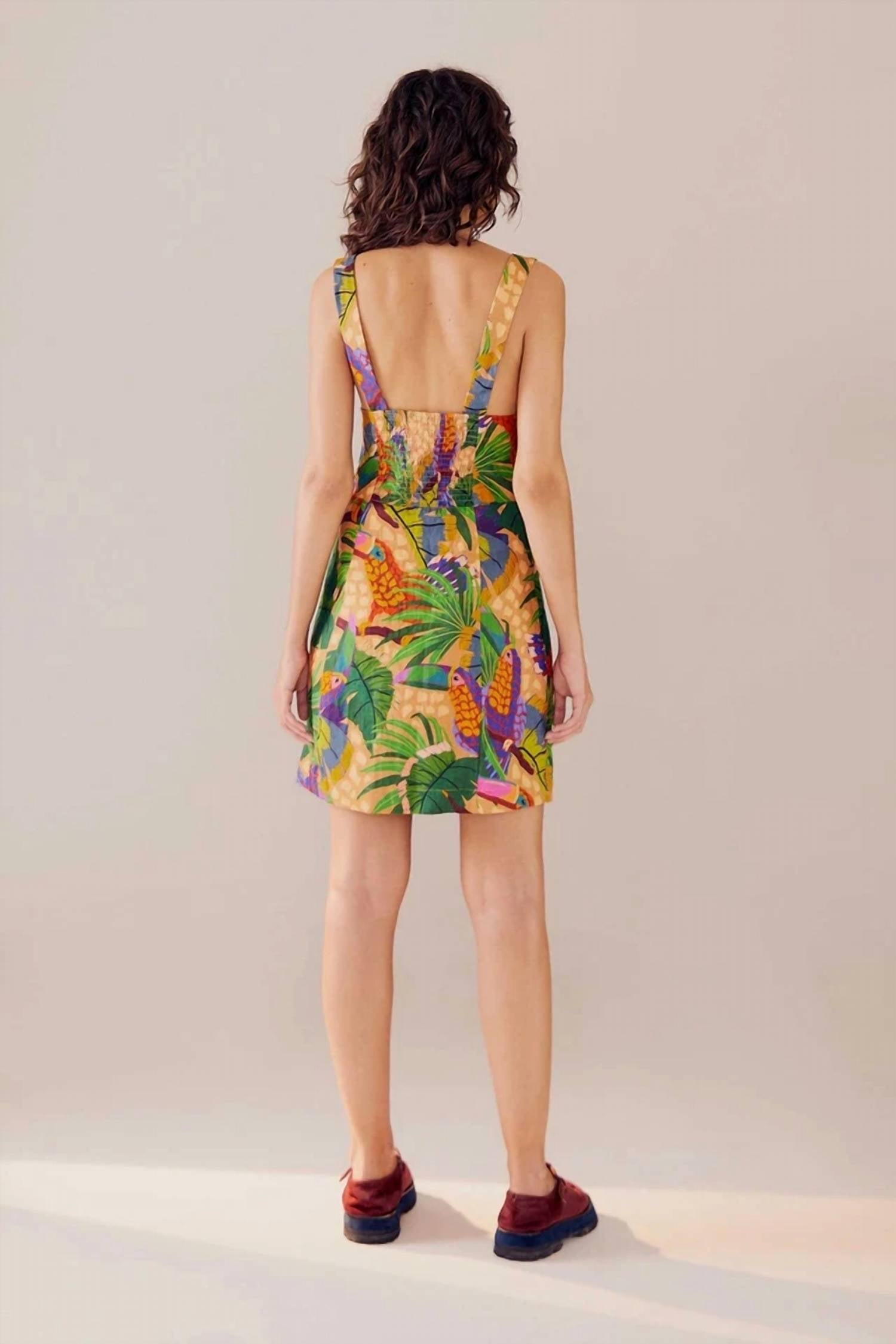 Farm Rio - Toucans Linen Mini Dress