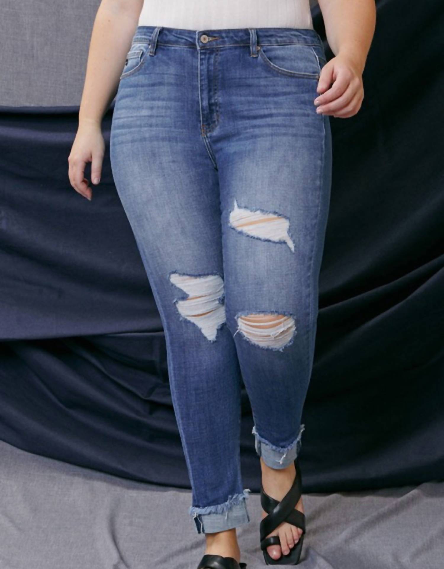 Kancan - Elvis Curvy High Rise Ankle Skinny Jeans