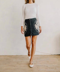 LOVE THE LABEL Ayla Mini Skirt in charcoal - women's skirt