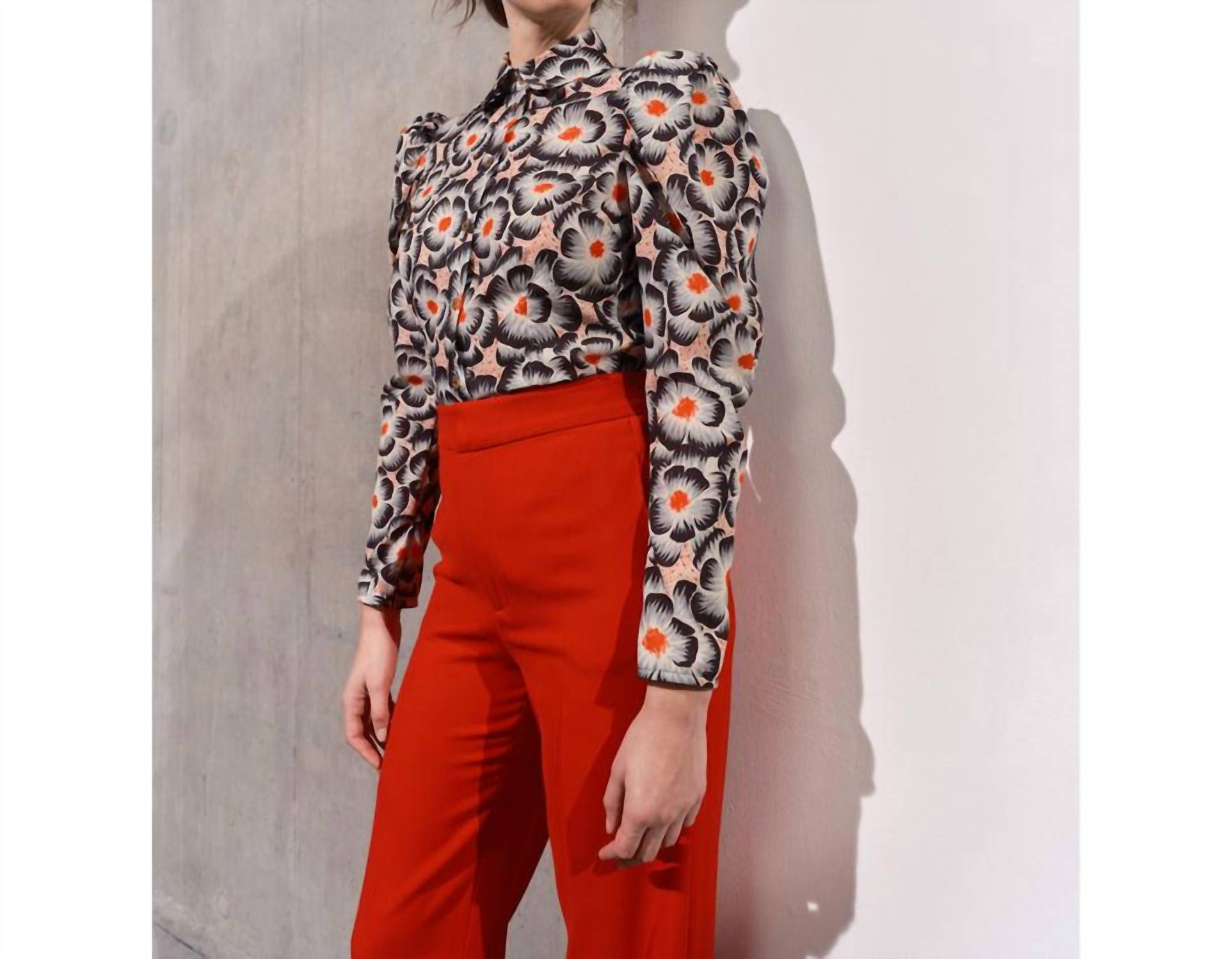 Loom London - Clara Pleat Shoulder Flower Print Shirt