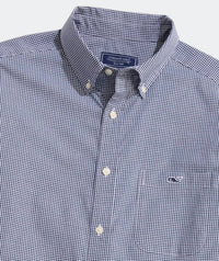 vineyard vines Anegada Gingham Perfect Wash Shirt in blue blazer - men's shirt - alternate view