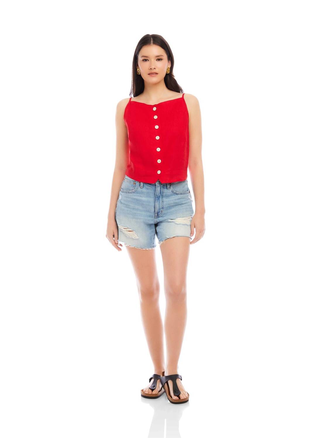 Fifteen Twenty - Elis Sleeveless Button-Up Top