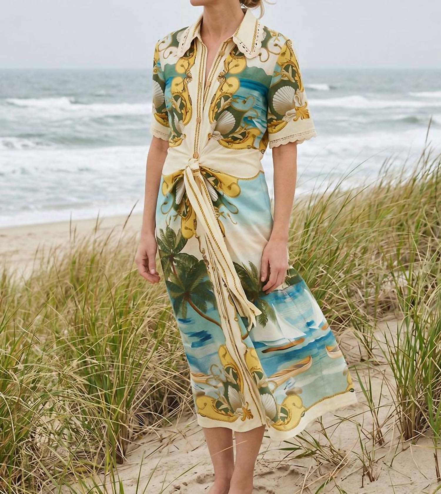 Farm Rio - Royal Sea Midi Dress