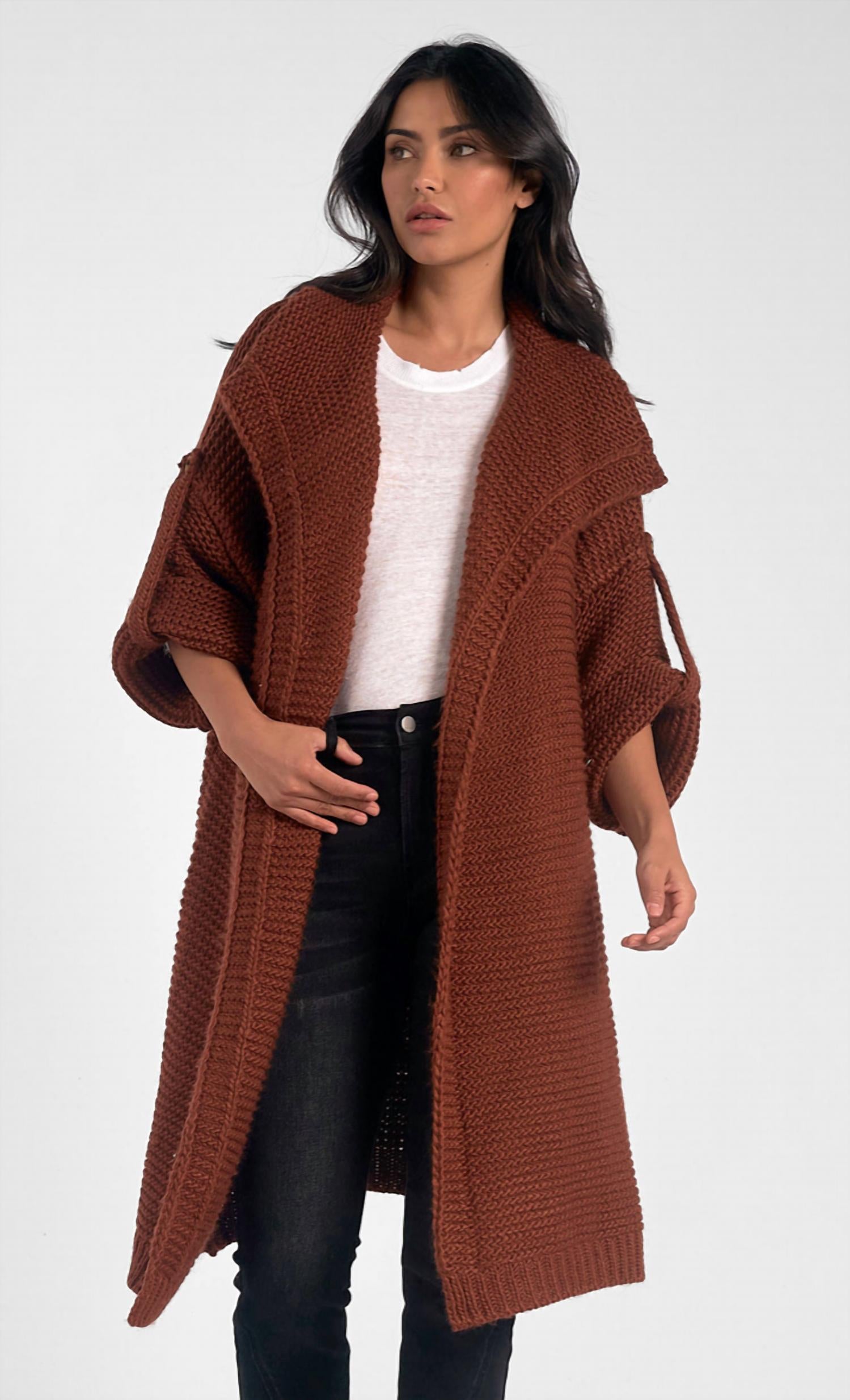 Elan - Reverse Jersey Cocoon Cardigan